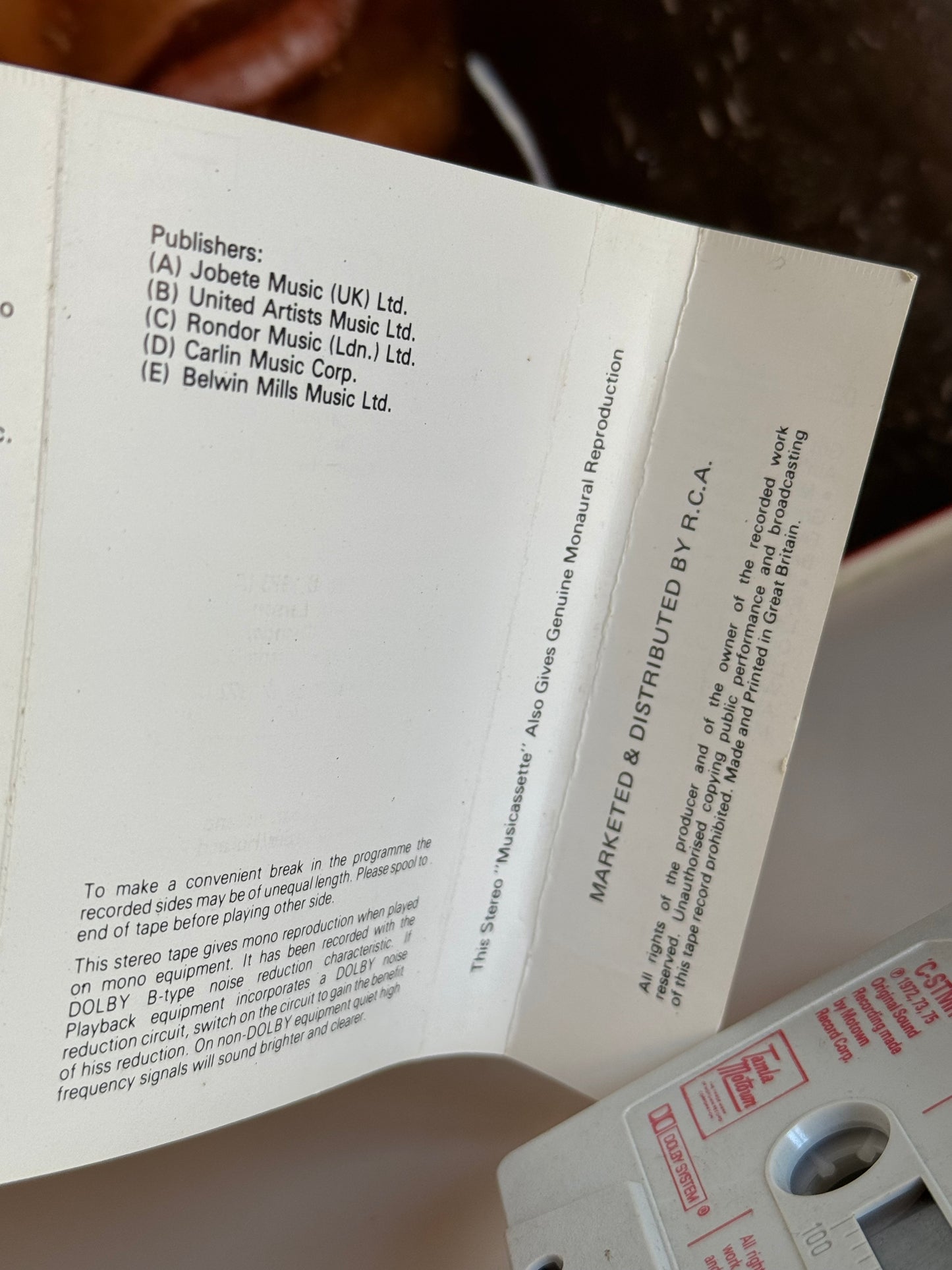 The Best of Michael Jackson K7 Tamla Motown cassette audio 1975