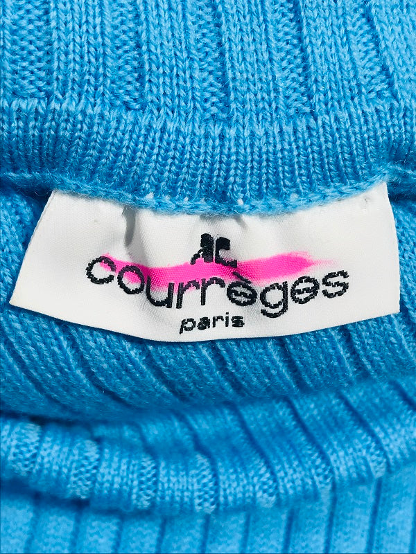 7. Pull Courrèges col roulé bleu méditerranée