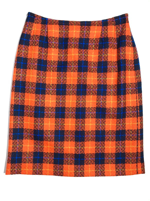 Jupe Yves Saint Laurent tartan orange