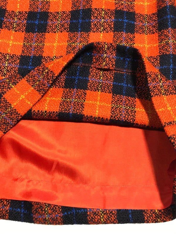 Jupe Yves Saint Laurent tartan orange