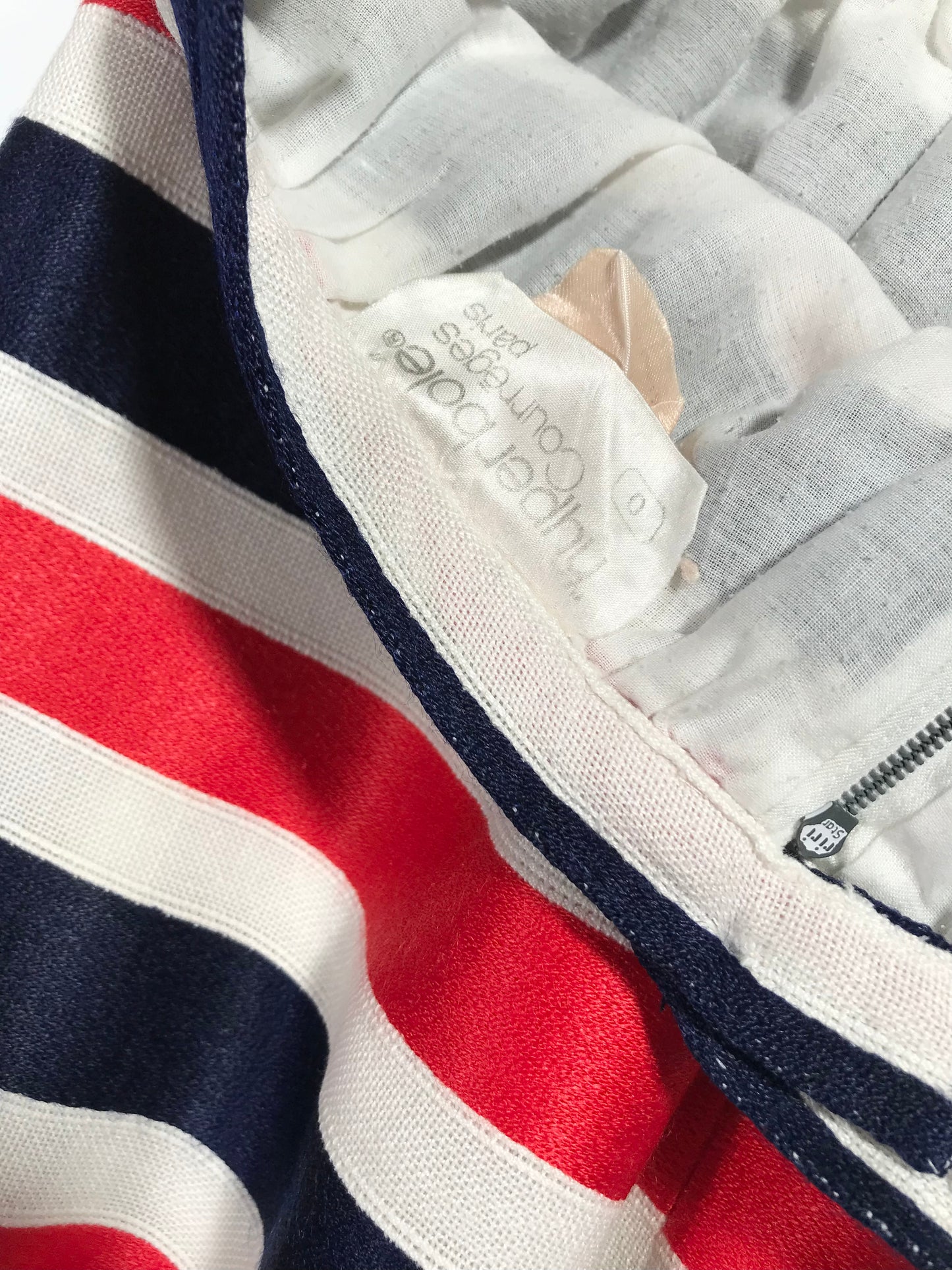 Courrèges skirt blue white red stripes