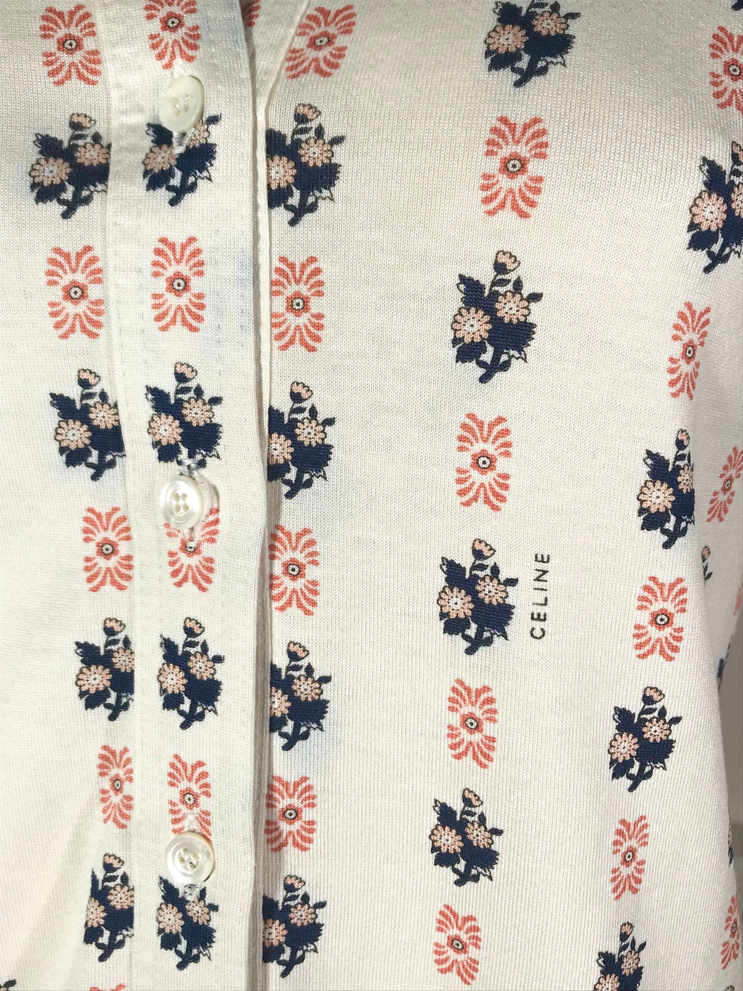 Chemise Céline jersey de coton fleurie
