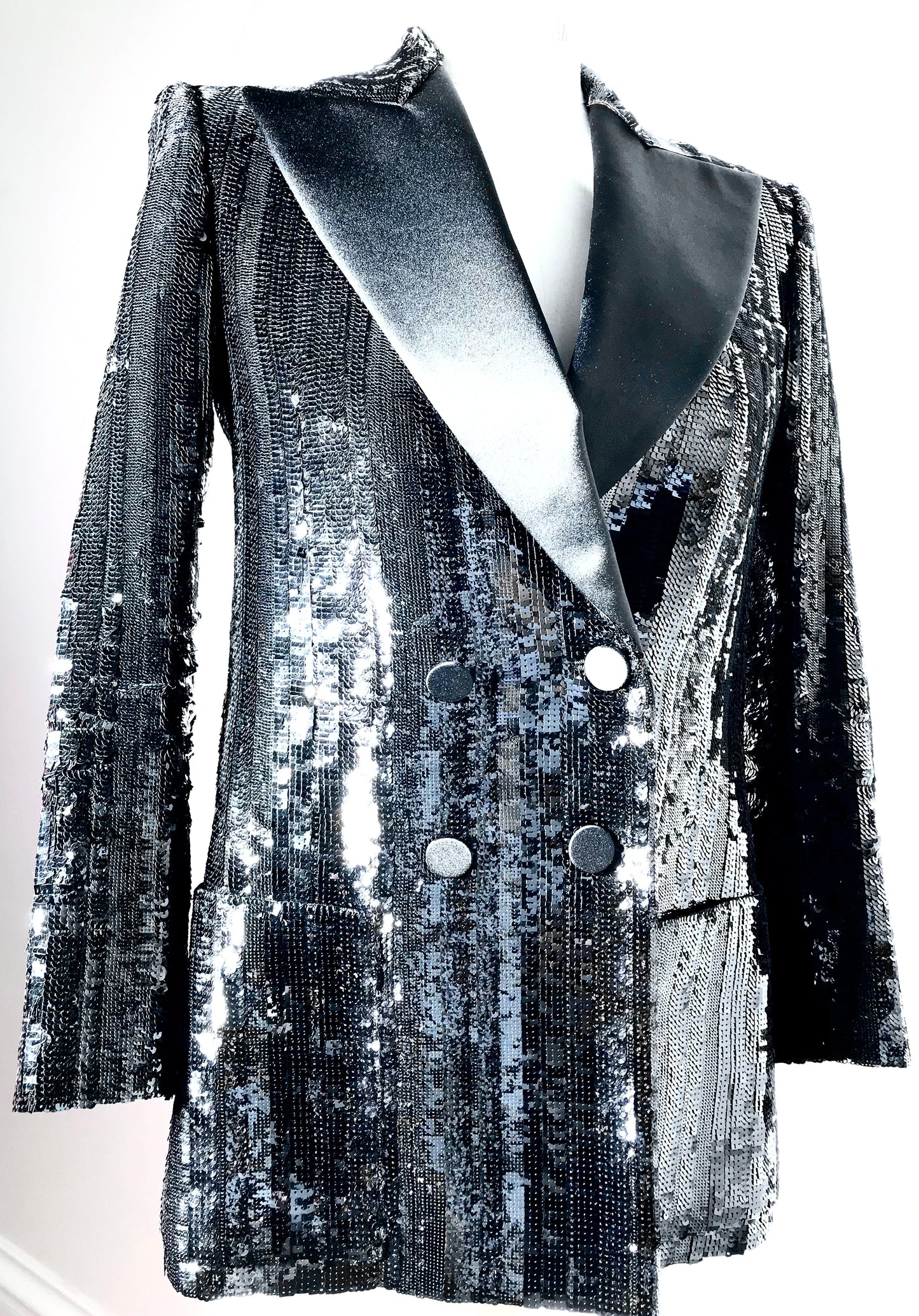 Veste smoking croisée Saint Laurent brodée noire