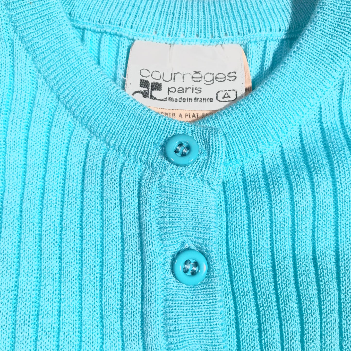 Sky blue Courrèges tunisian sweater
