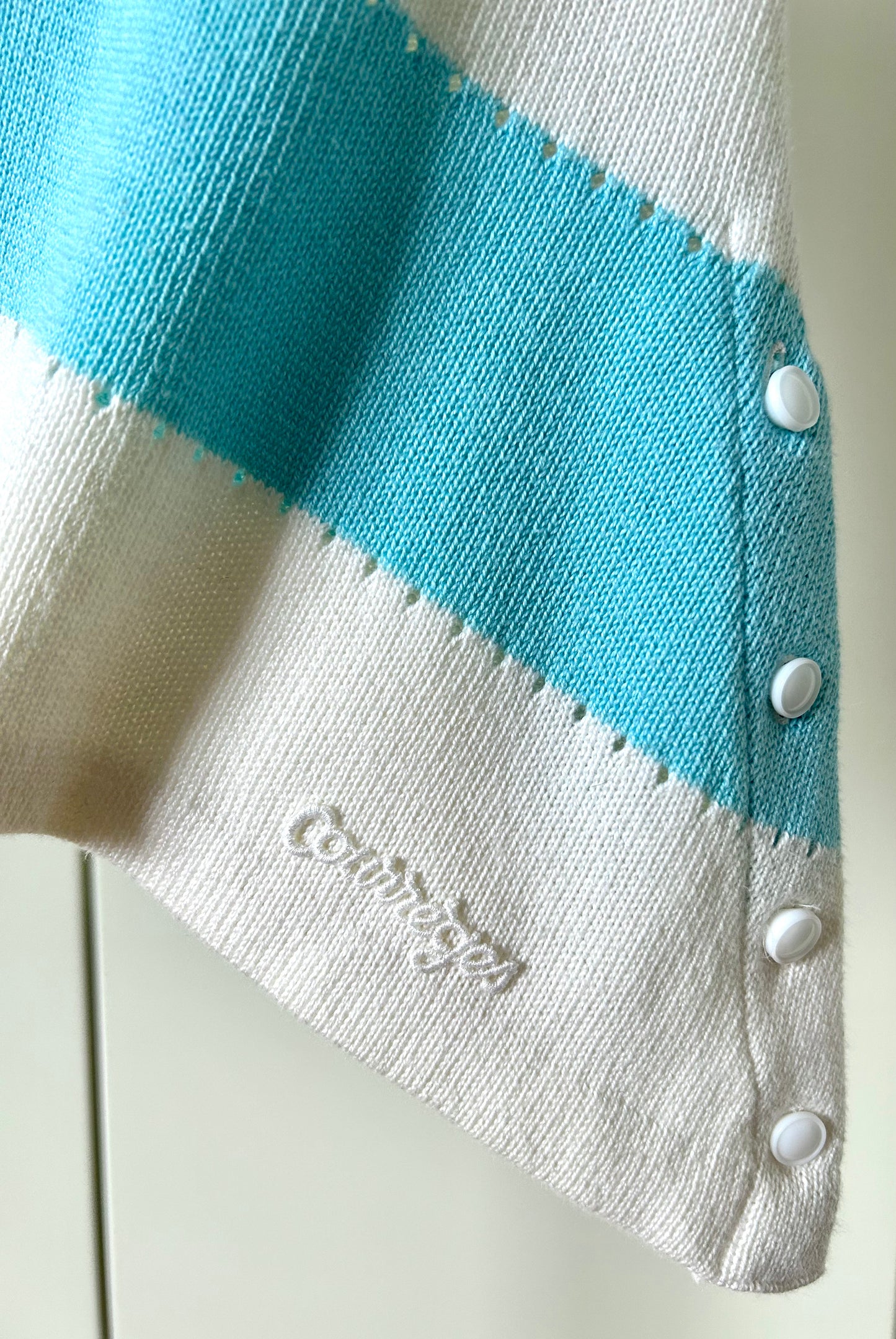 Asymmetric top Courrèges blue/ecru stripes