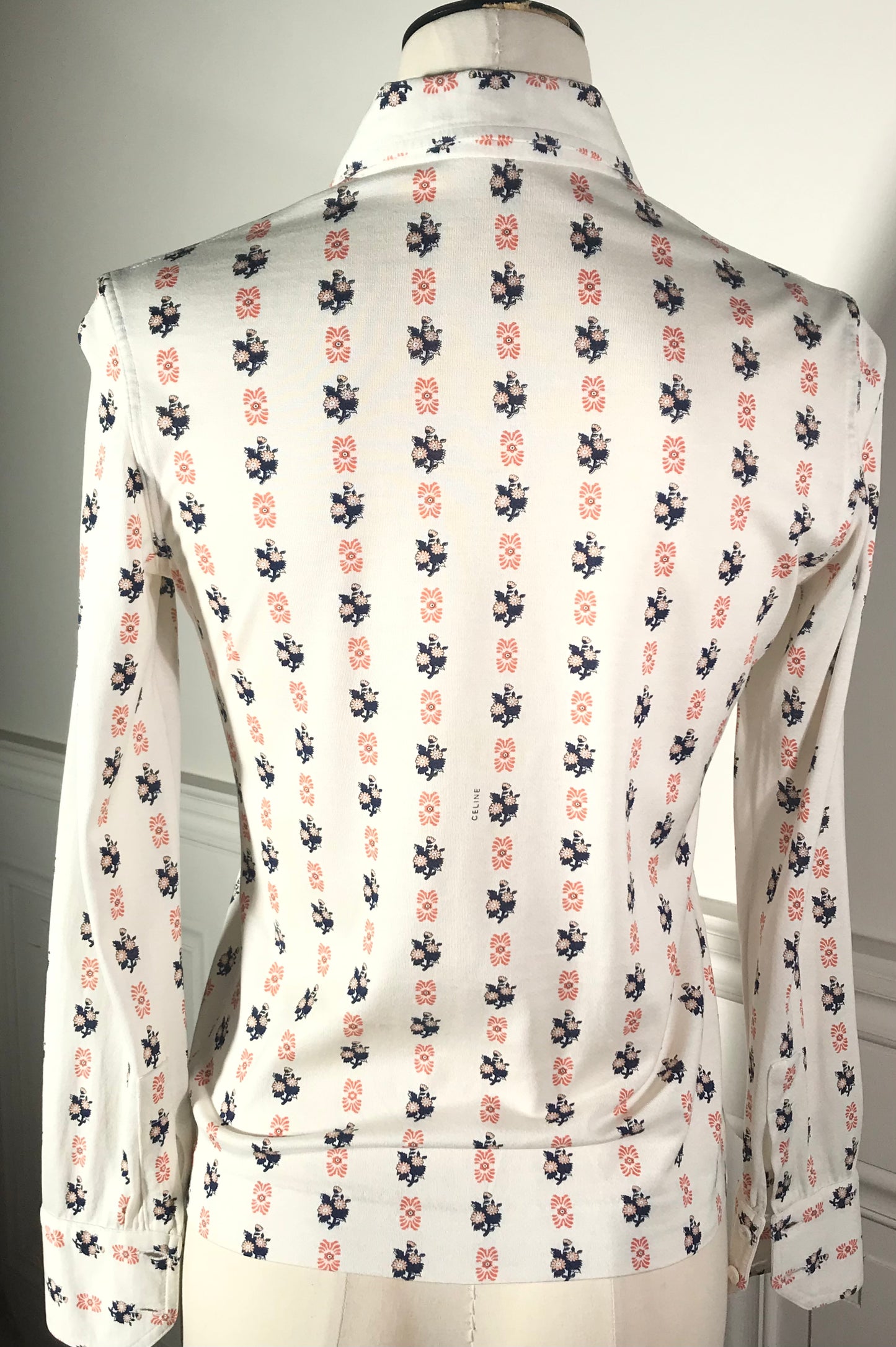 Chemise Céline jersey de coton fleurie