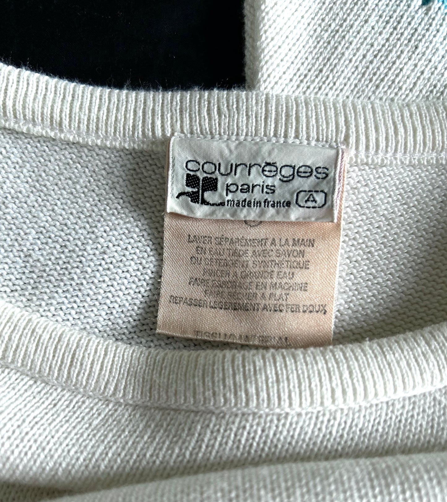 Asymmetric top Courrèges yellow / ecru stripes