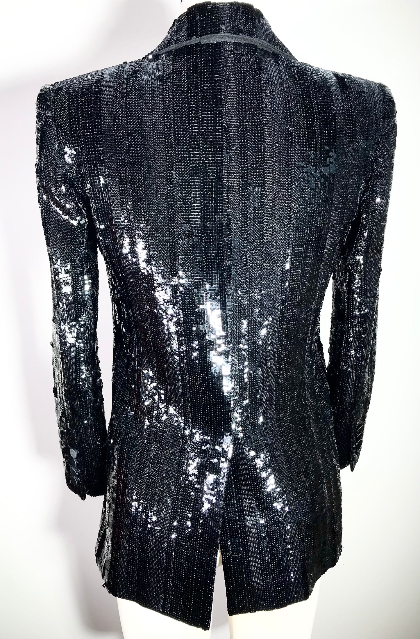 Veste smoking croisée Saint Laurent brodée noire