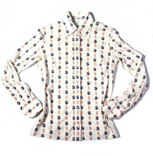 Chemise Céline jersey de coton fleurie