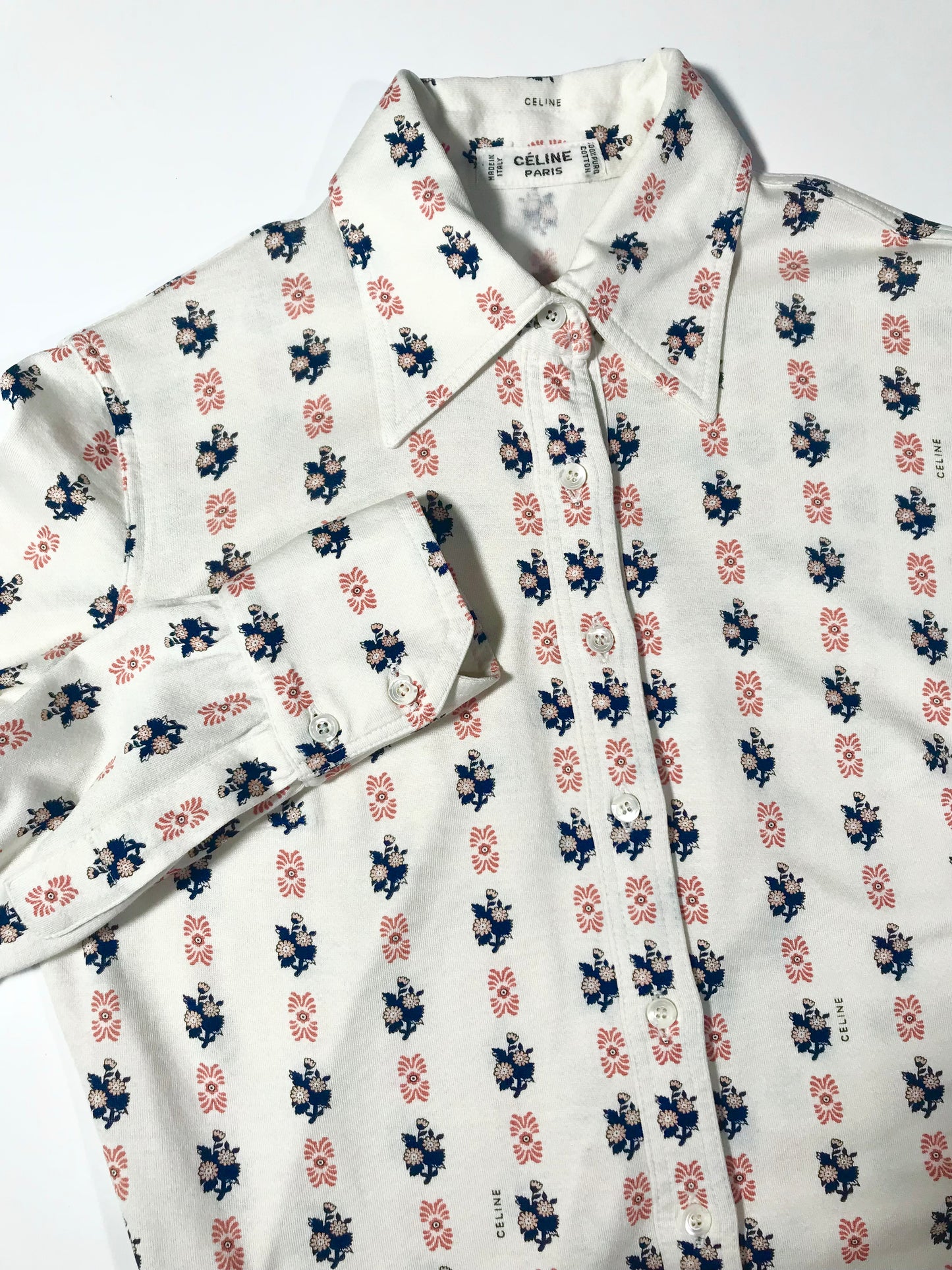 Chemise Céline jersey de coton fleurie