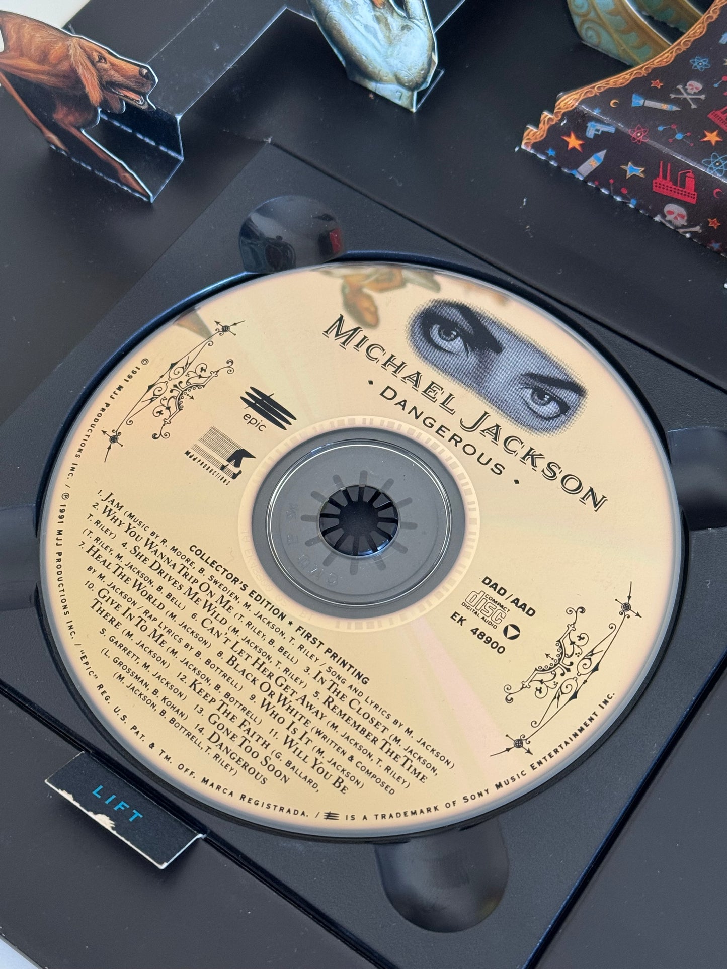 Michael Jackson CD Dangerous Collector's Edition First Printing 1991 Pop-Up