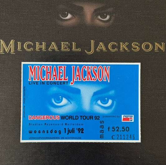 Michael Jackson Billet concert Dangerous Rotterdam 1992 Blue ticket