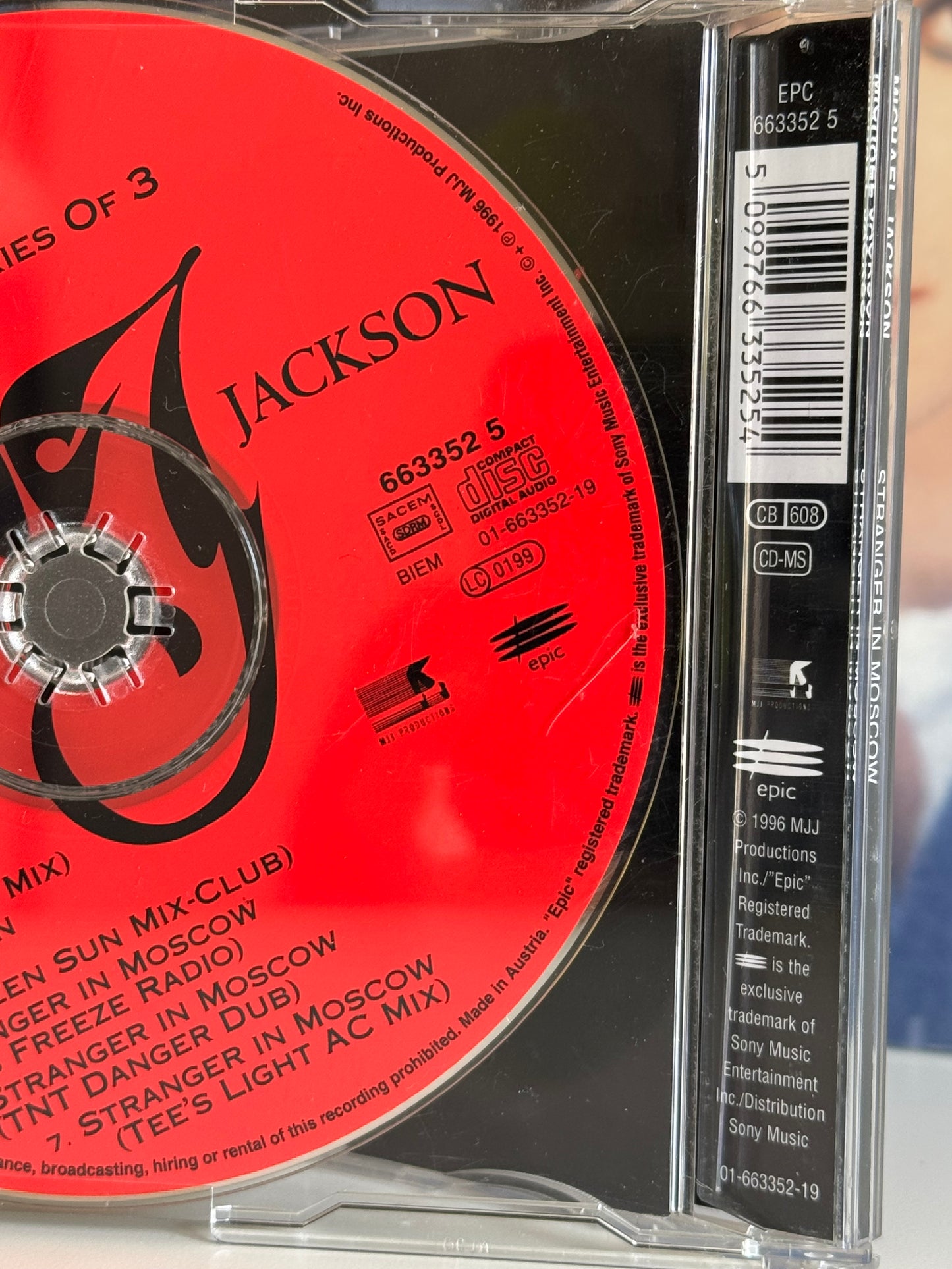 Michael Jackson CD Single Stranger in Moscow Part 2 The Todd Terry Remixes