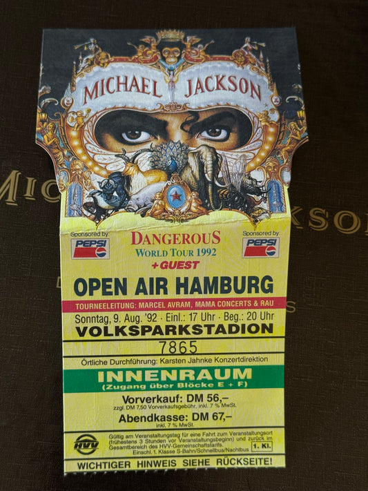 Michael Jackson Ticket concert Hamburg Dangerous World Tour 1992