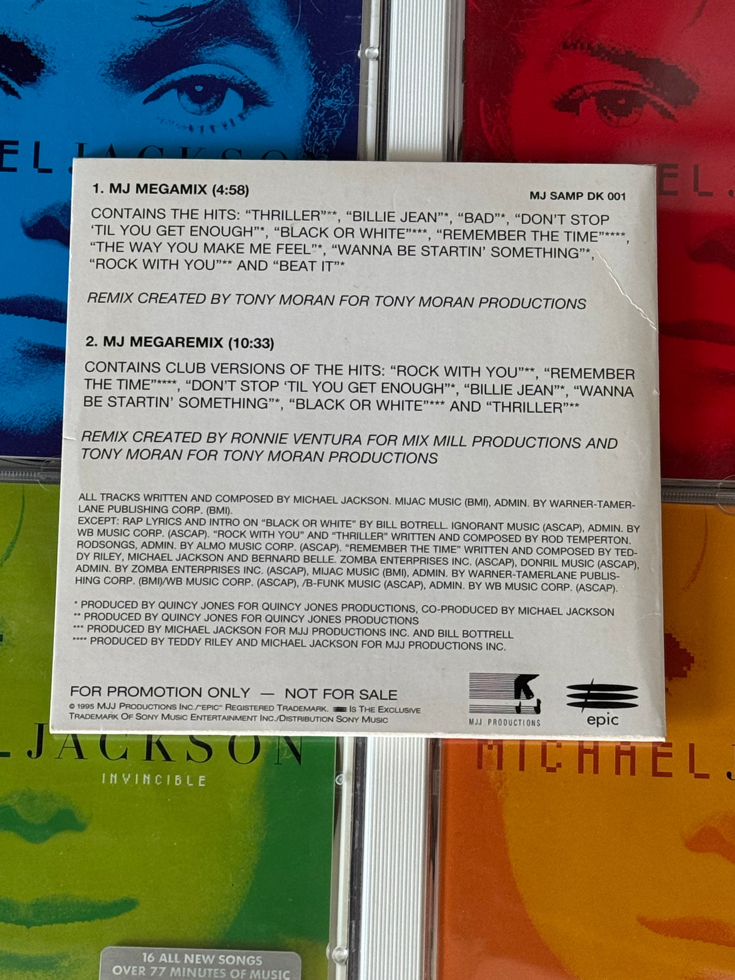 Michael Jackson CD Promo MJ Megamix Megaremix 1995