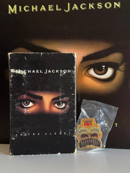 Michael Jackson Pack Dangerous Pin's + K7 In the Closet cassette audio
