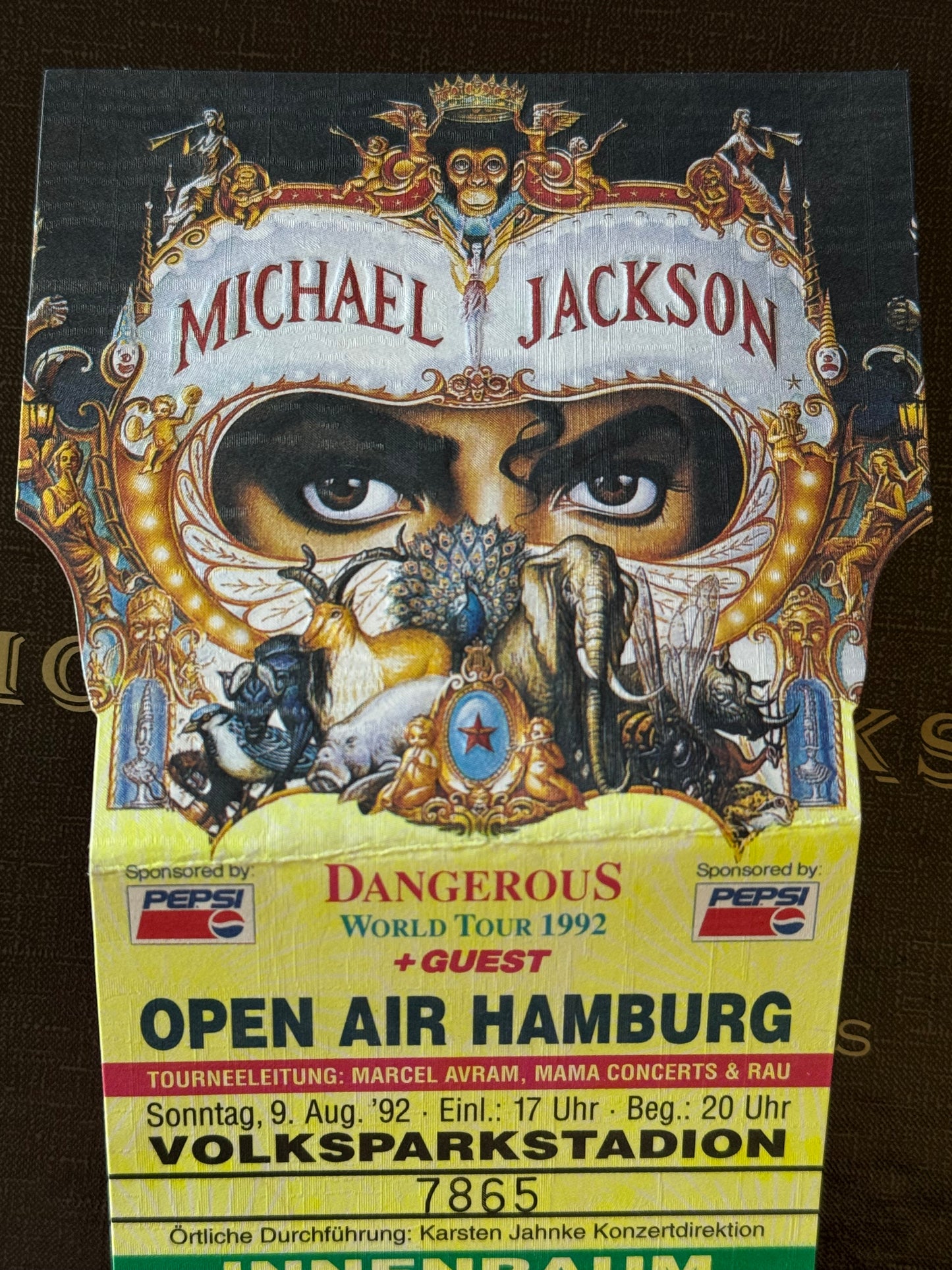 Michael Jackson Ticket concert Hamburg Dangerous World Tour 1992