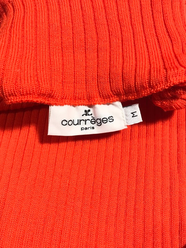 Pull Courrèges col haut orange