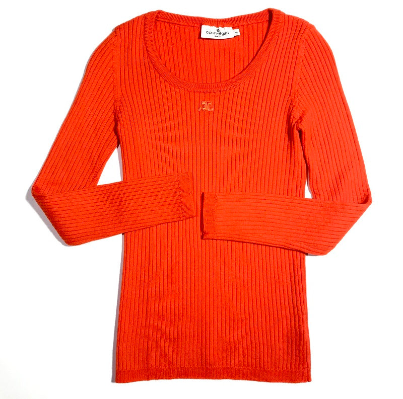 Pull Courrèges col rond orange