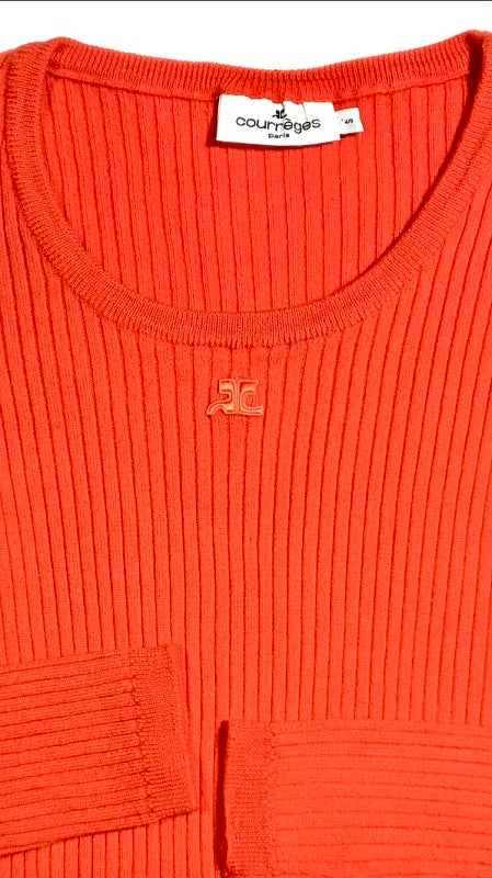 Pull Courrèges col rond orange