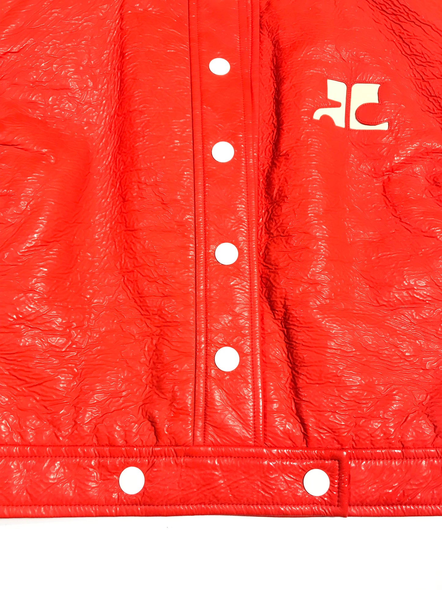 4. Courrèges orange vinyl jacket