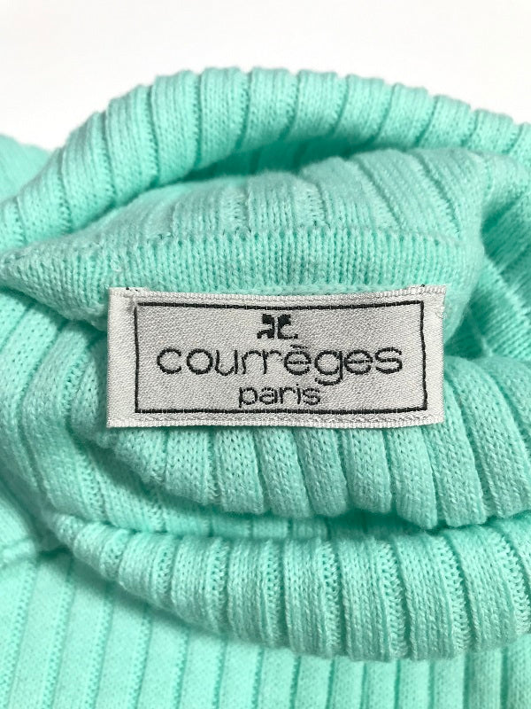 Courrèges mint green turtleneck sweater