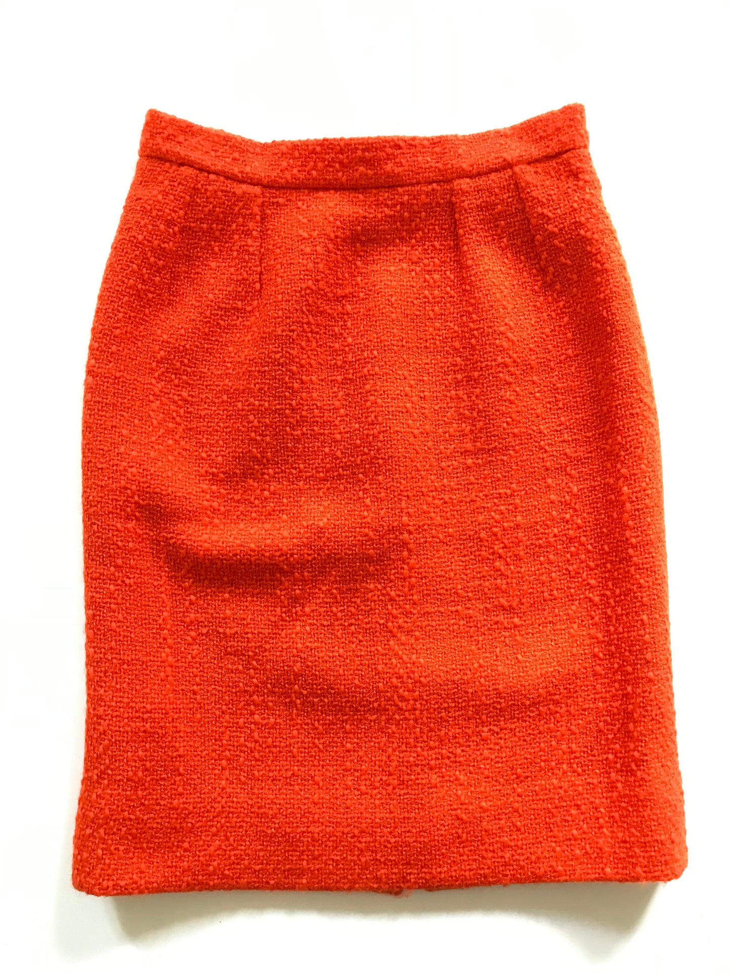 Jupe crayon Céline en tweed orange