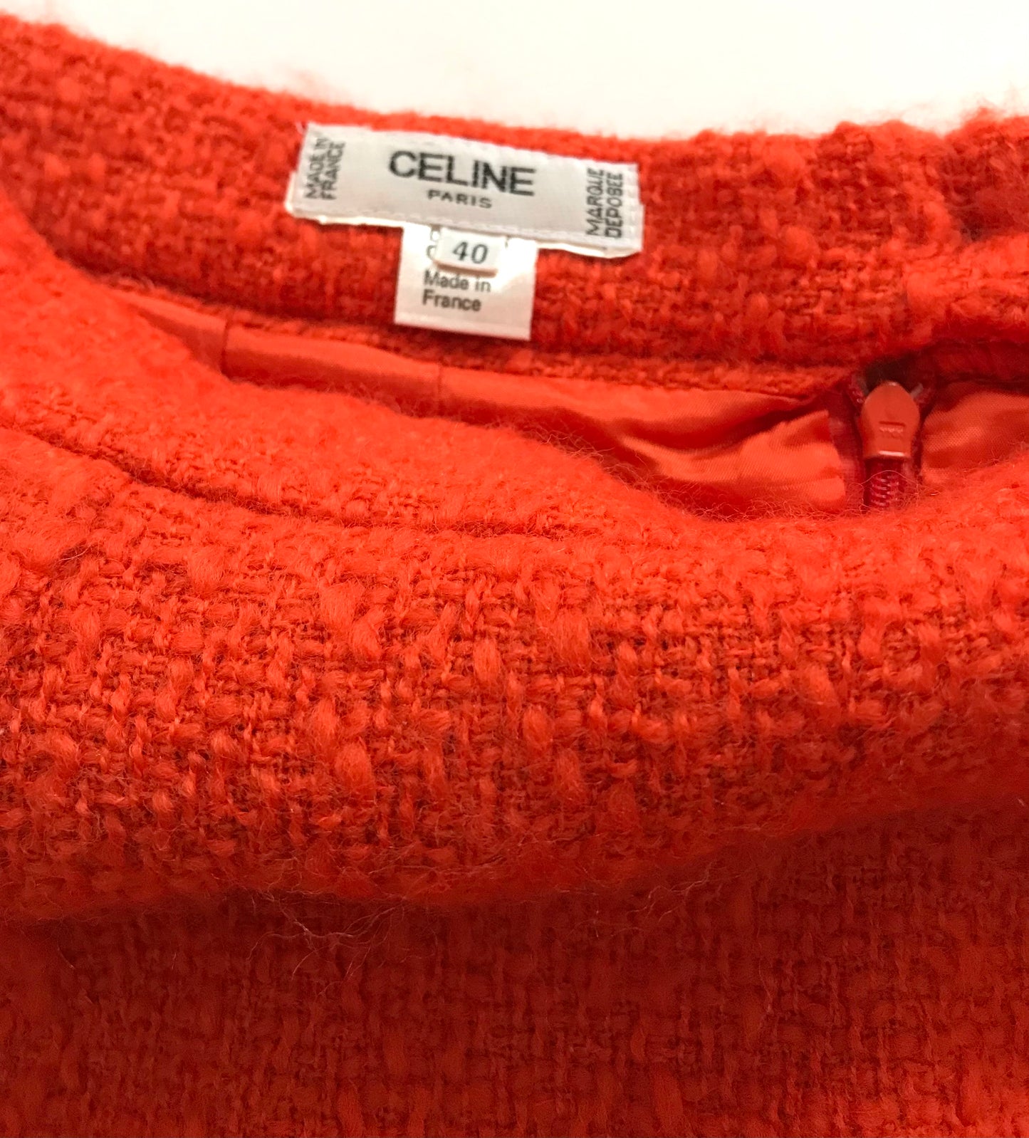 Céline pencil skirt in orange tweed