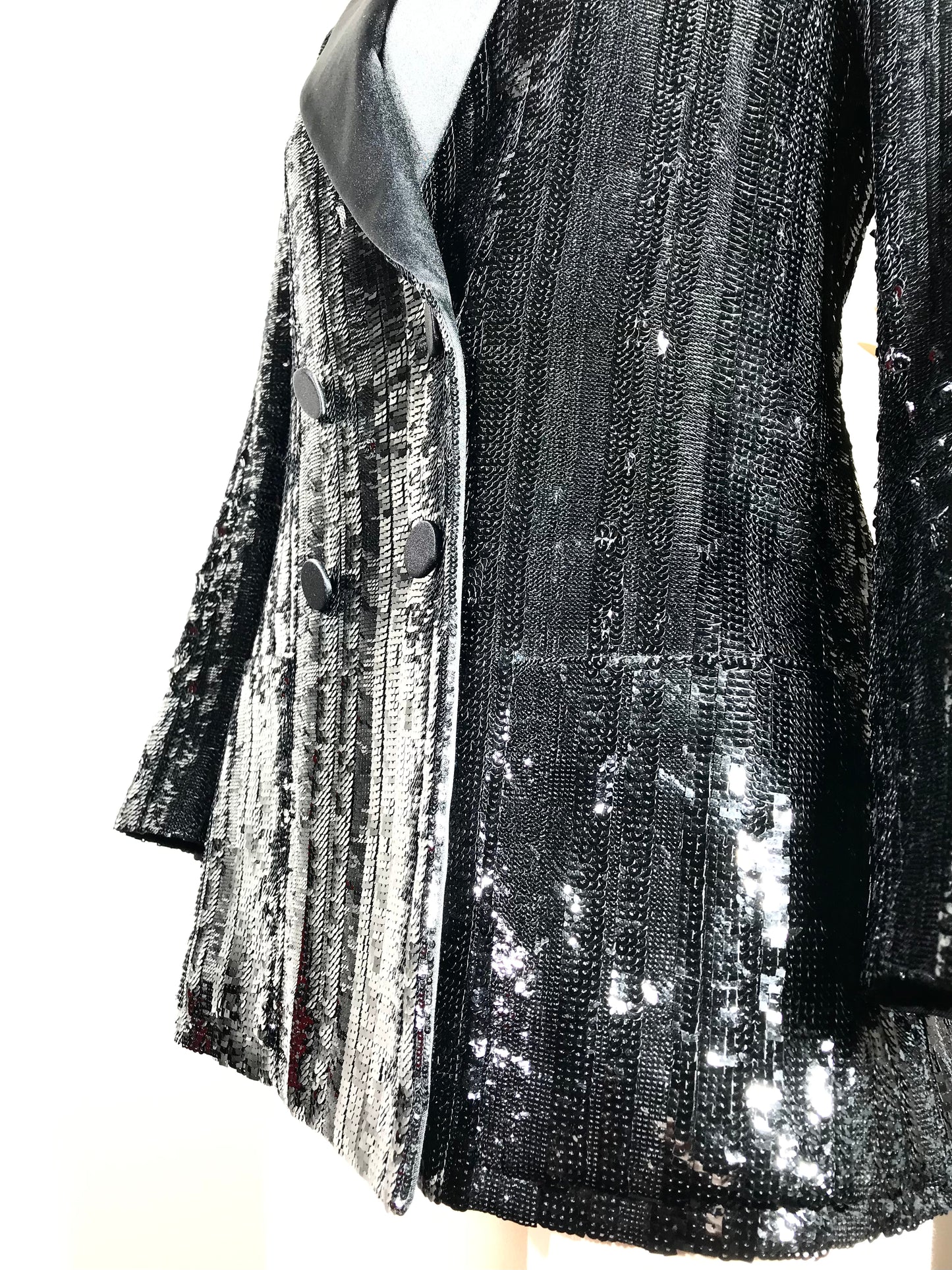 8. Saint Laurent double-breasted black embroidered tuxedo jacket