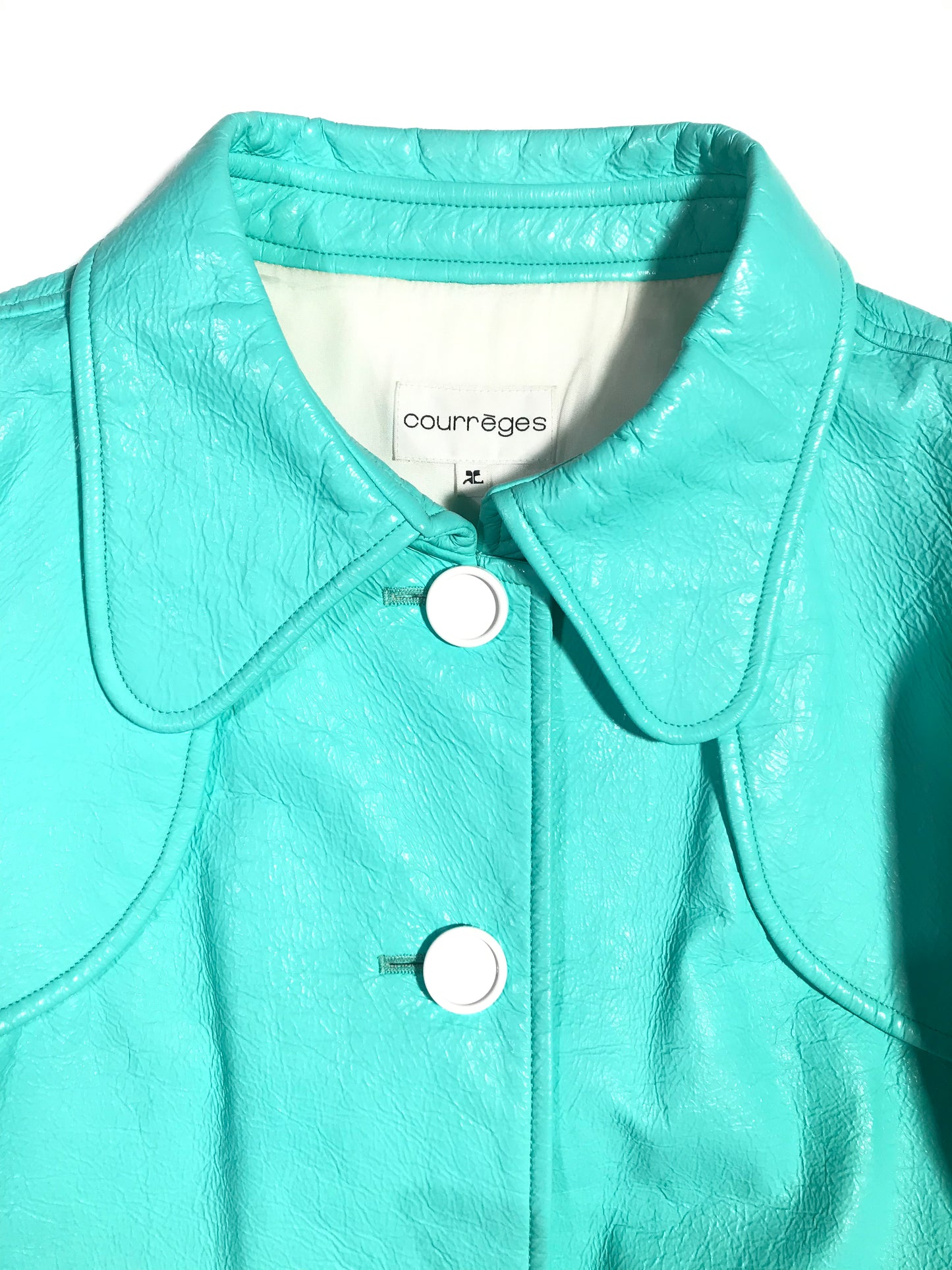 Courrèges vinyl trench coat
