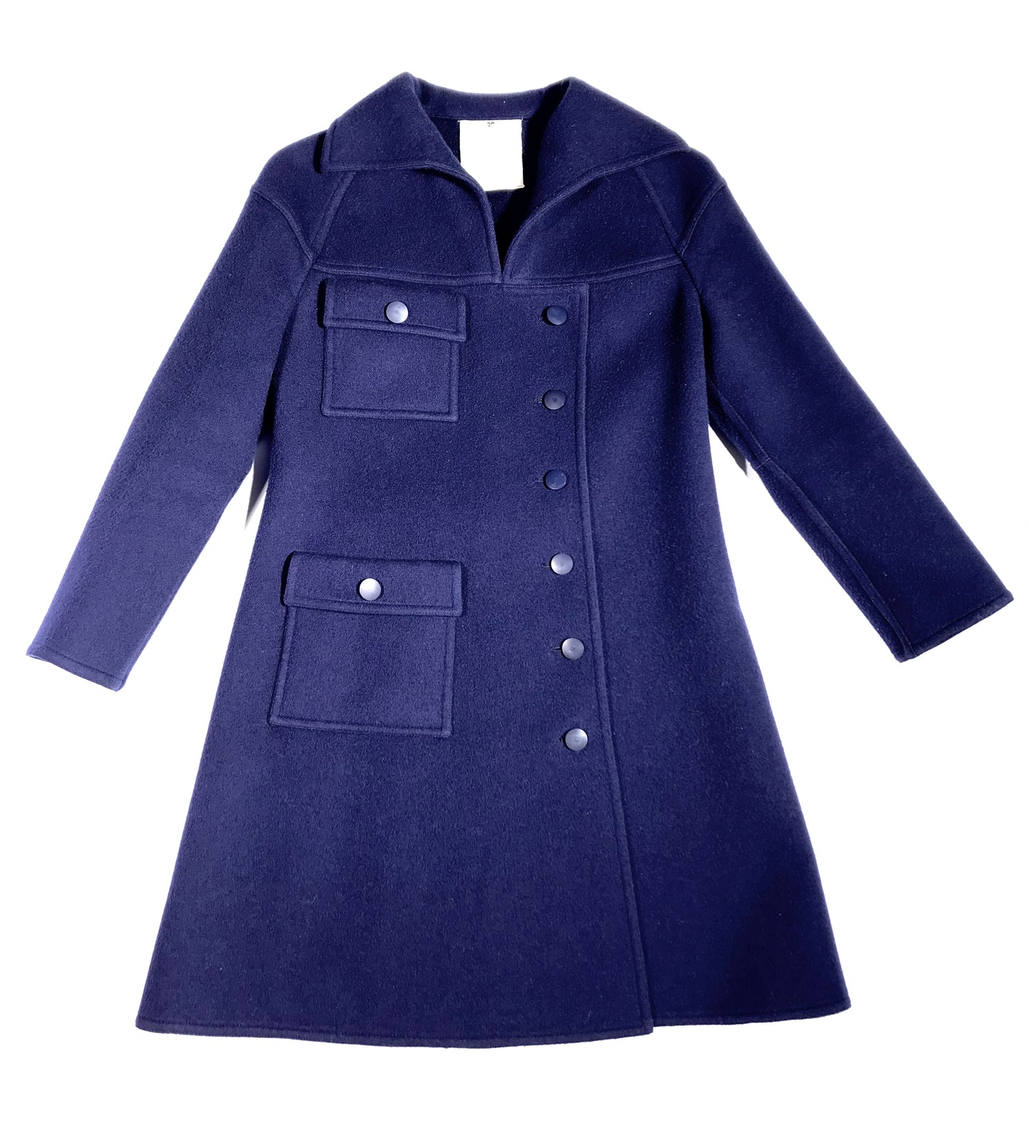 6. Manteau Courrèges Couture Future en laine marine