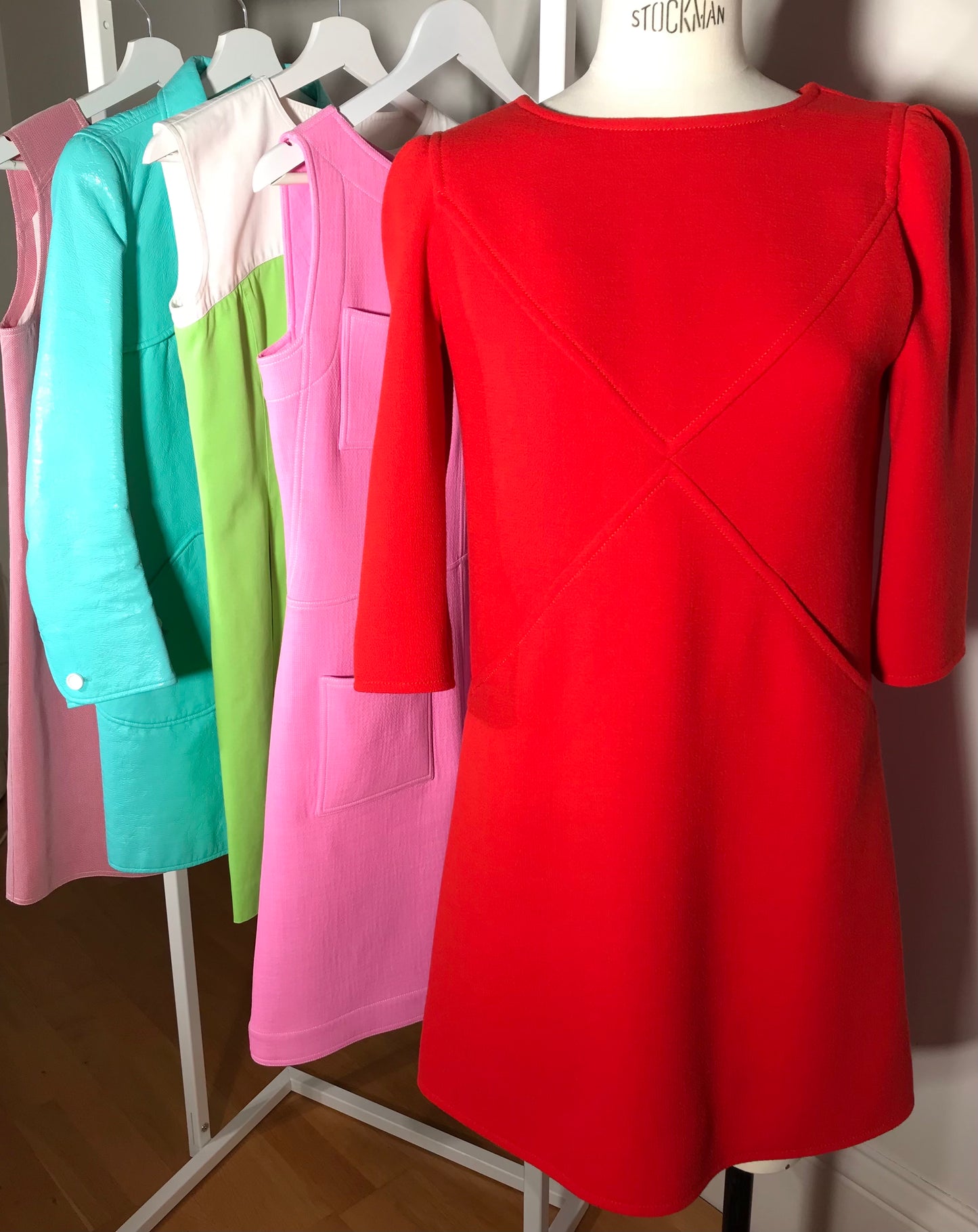 Courreges coral red dress
