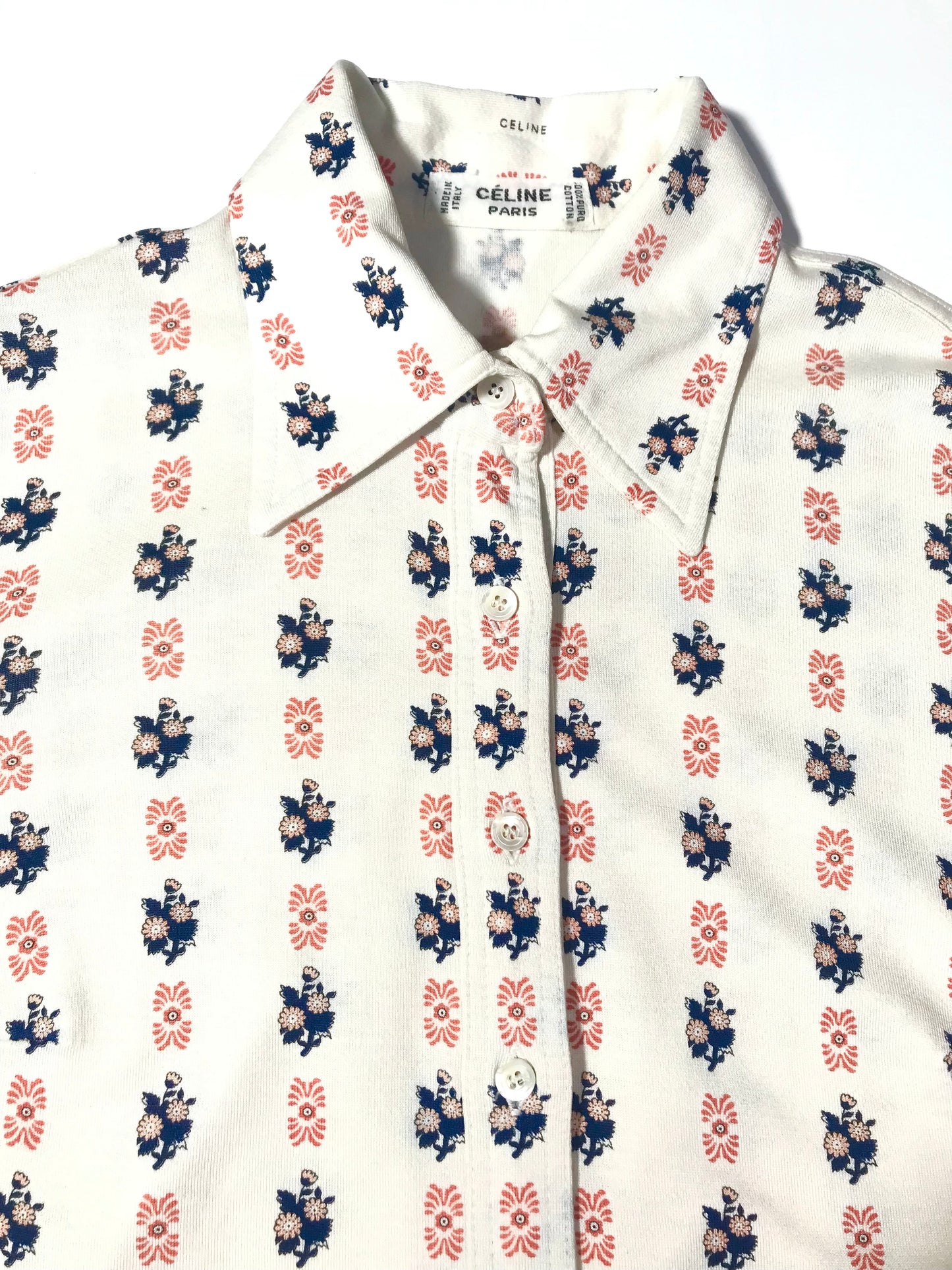 Chemise Céline jersey de coton fleurie