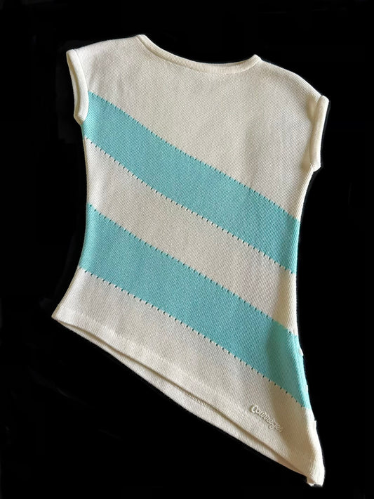 Asymmetric top Courrèges blue/ecru stripes