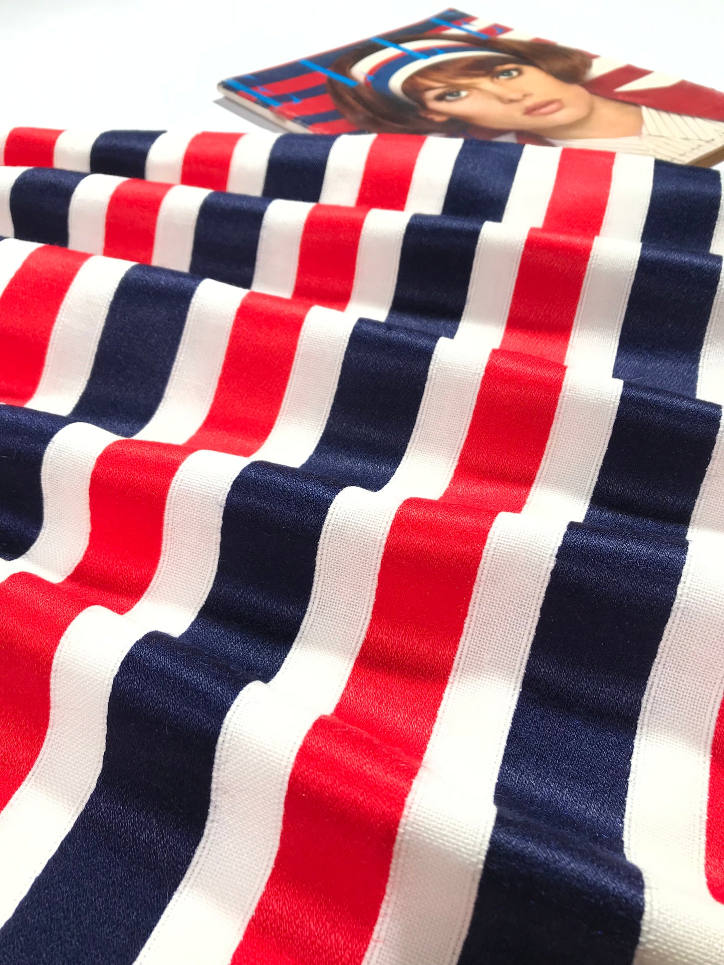Courrèges skirt blue white red stripes
