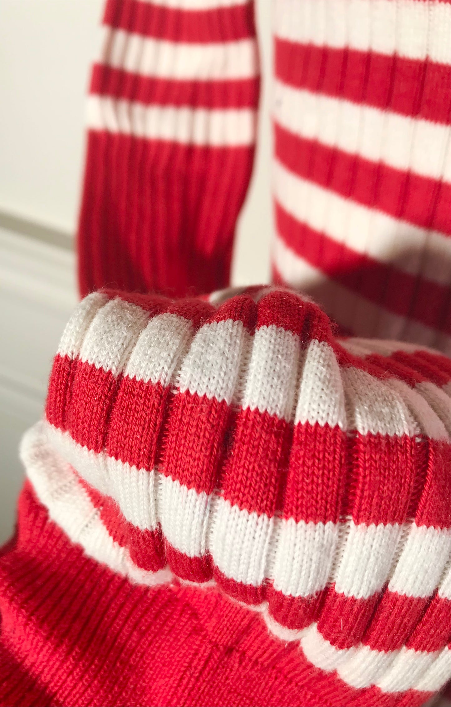Pull Courrèges col montant marinière rouge et blanc
