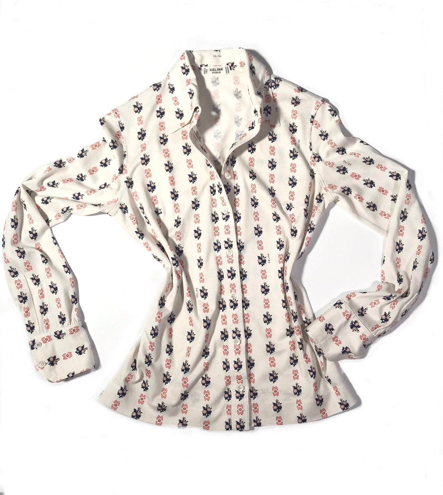 Chemise Céline jersey de coton fleurie