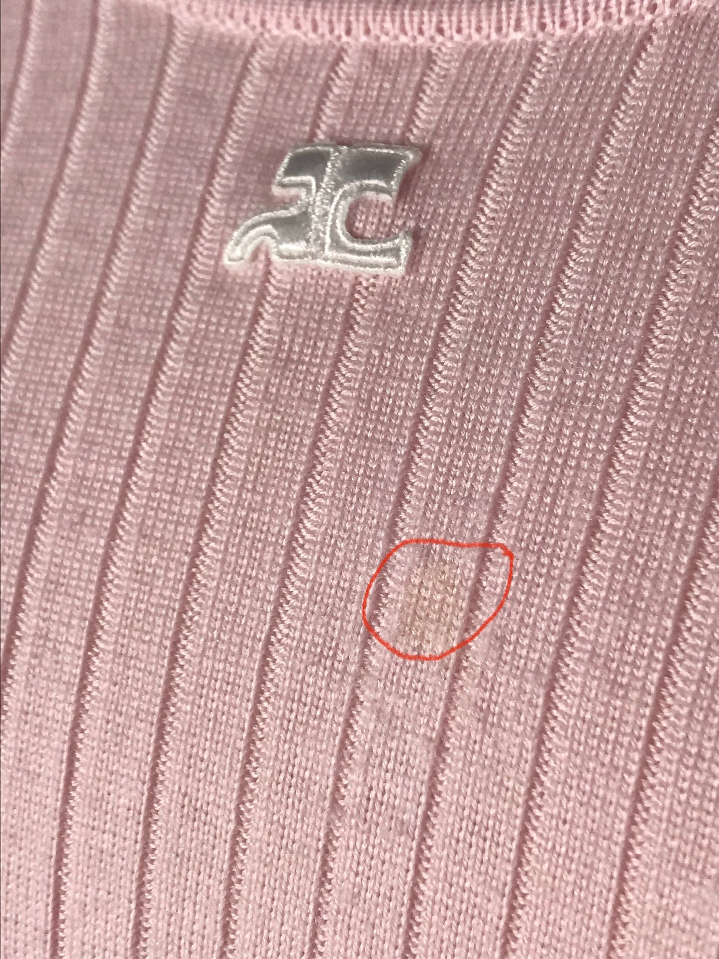 Pull Courrèges rose poudré col rond