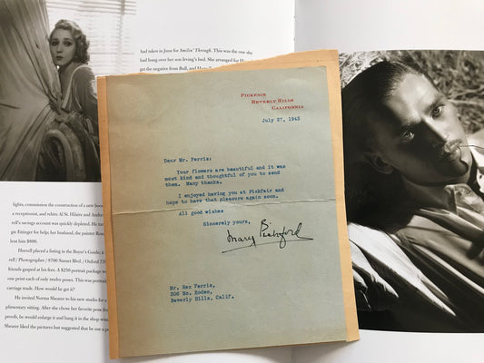 Lettre signée par Mary Pickford, 1943