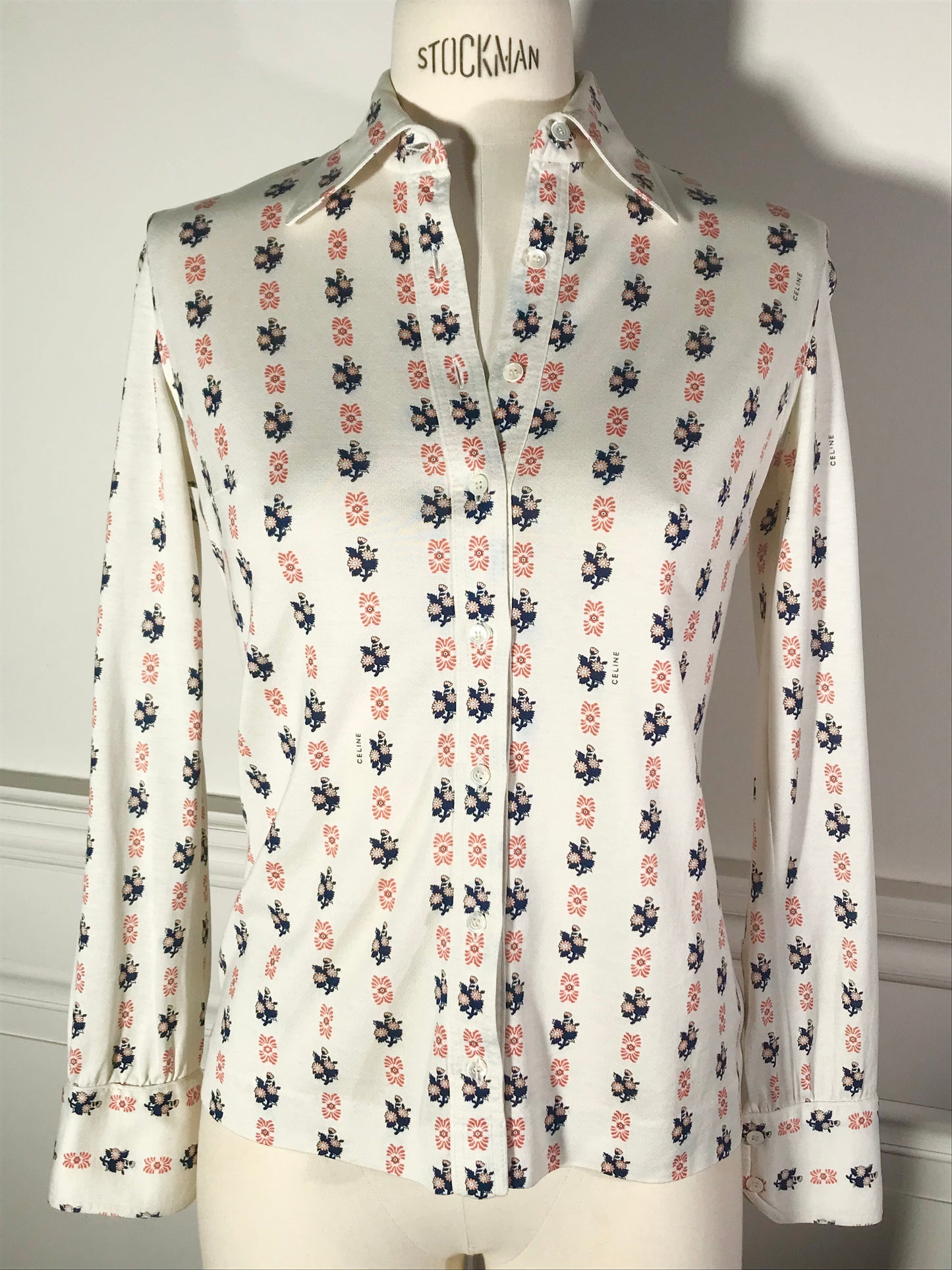 Chemise Céline jersey de coton fleurie