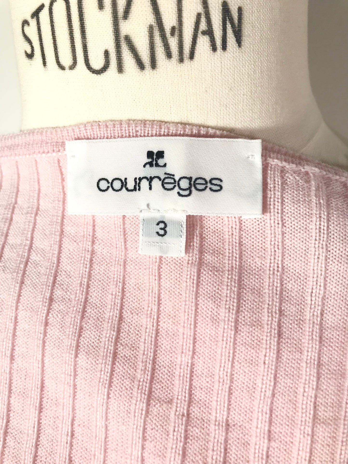 Pull Courrèges rose poudré col rond