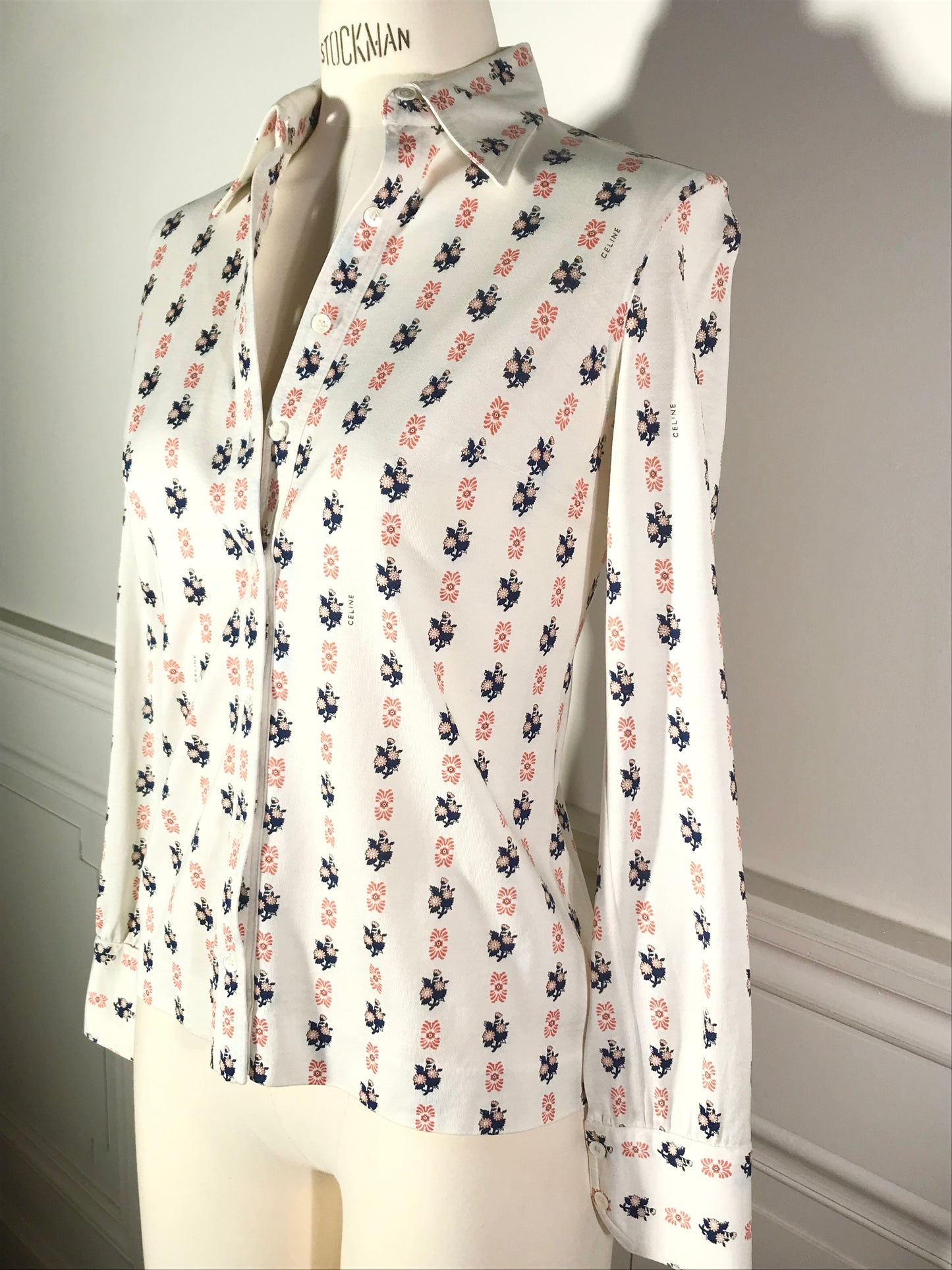 Chemise Céline jersey de coton fleurie